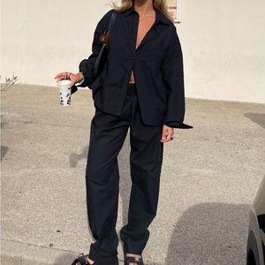 DJERF AVENUE — BLACK BREEZY PANTS